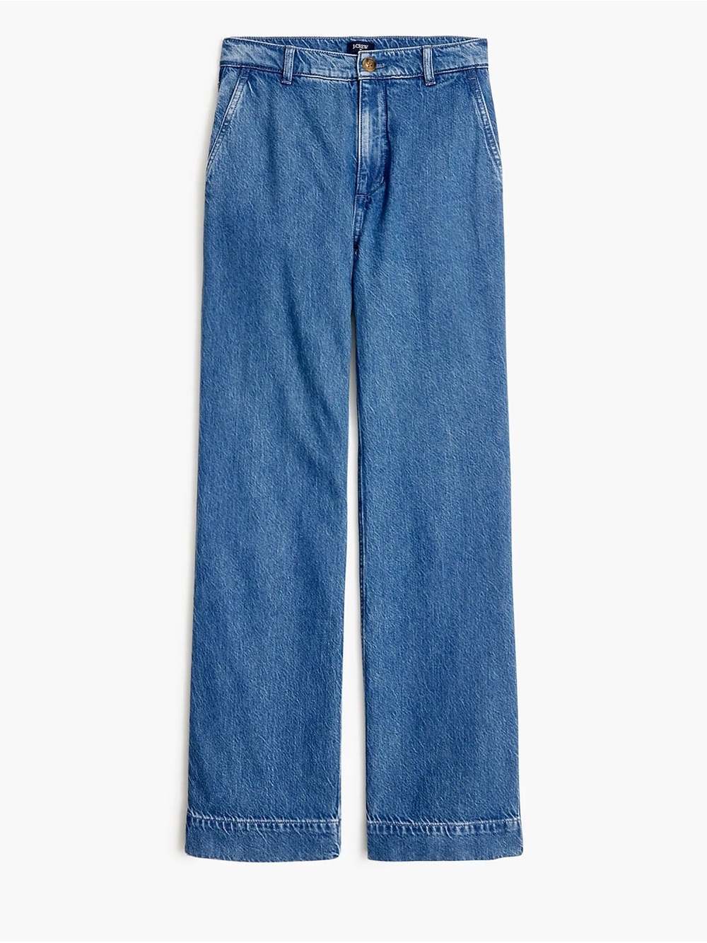 J. Crew Wide-Leg Denim Jeans in Medium Blue